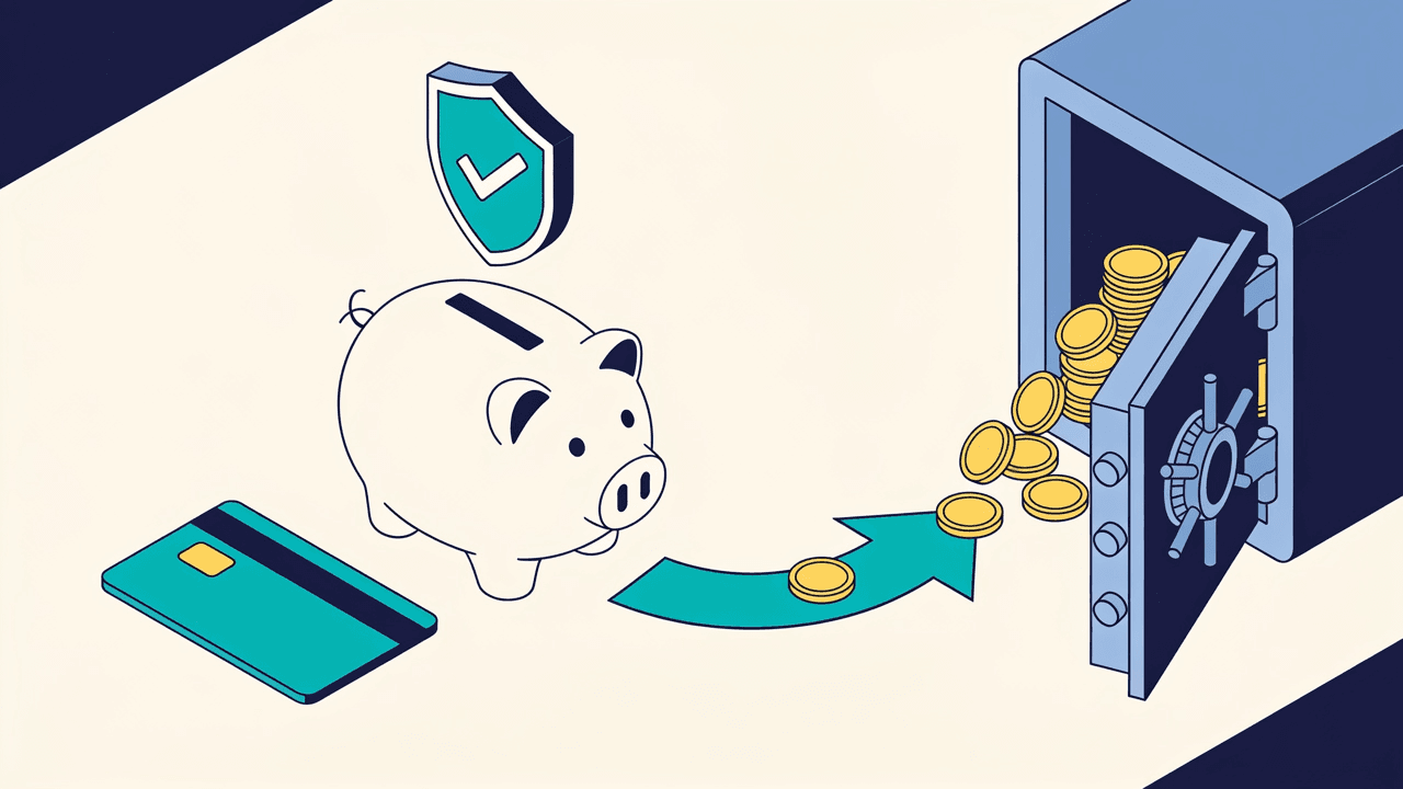 Ilustración de un retiro de dinero desde un casino online argentino: celular con la caja abierta, transferencia a una cuenta bancaria y verificación de identidad