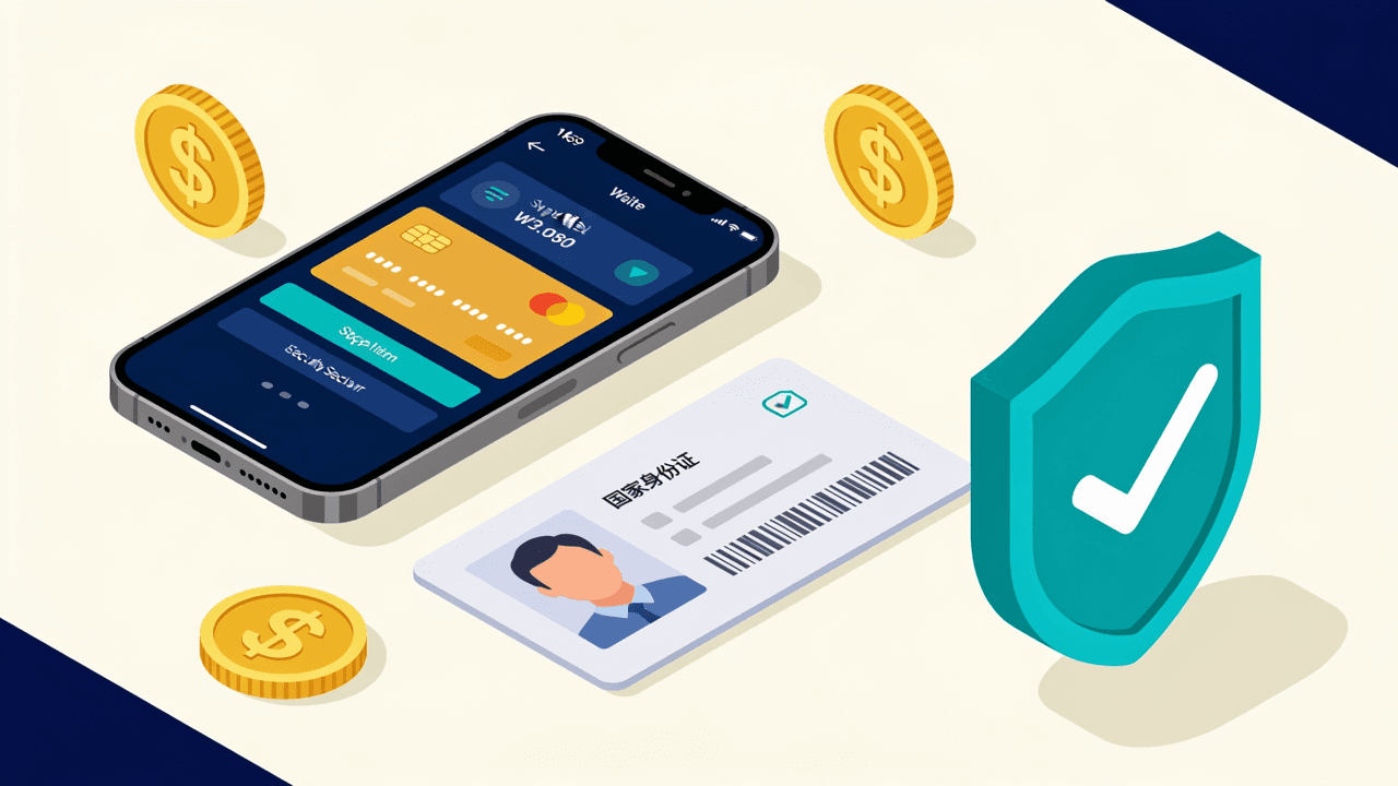 Celular con billetera digital junto a un DNI y un escudo de seguridad con monedas: depósitos con Cuenta DNI en casinos online