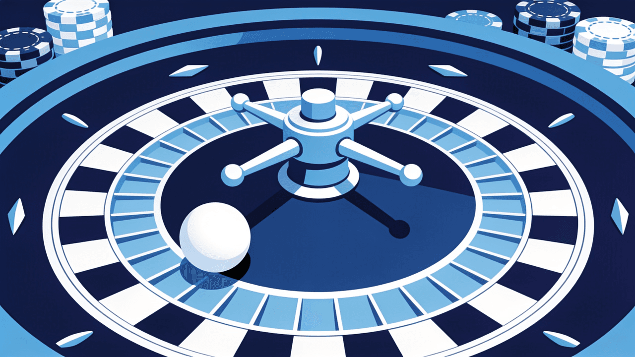 Rueda de ruleta con la bola y fichas de casino: ruleta online en Argentina